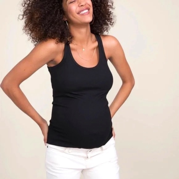 Hatch Black Ribbed Body Maternity Tank Top SIZE 1 - Picture 1 of 10